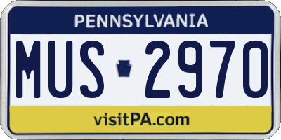 PA license plate MUS2970