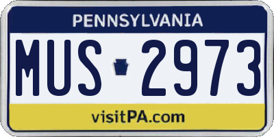 PA license plate MUS2973