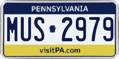 PA license plate MUS2979