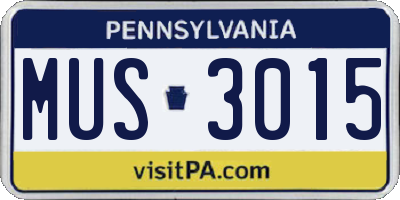 PA license plate MUS3015