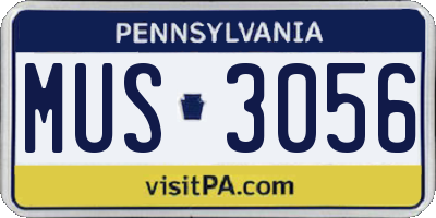 PA license plate MUS3056