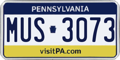 PA license plate MUS3073