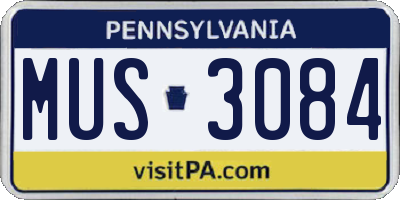 PA license plate MUS3084