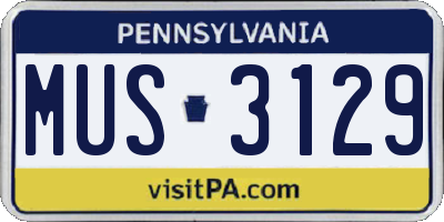 PA license plate MUS3129