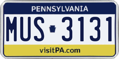 PA license plate MUS3131