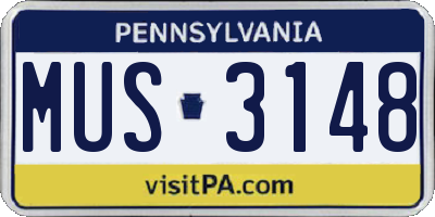 PA license plate MUS3148