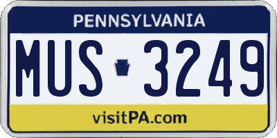 PA license plate MUS3249