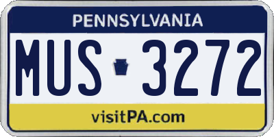 PA license plate MUS3272