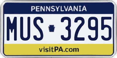 PA license plate MUS3295