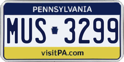 PA license plate MUS3299