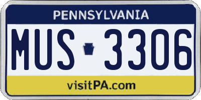 PA license plate MUS3306