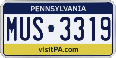 PA license plate MUS3319