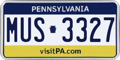 PA license plate MUS3327