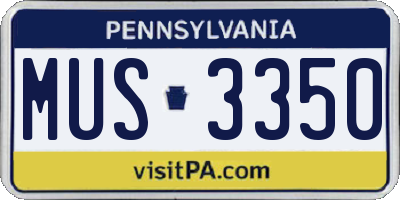 PA license plate MUS3350