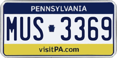 PA license plate MUS3369