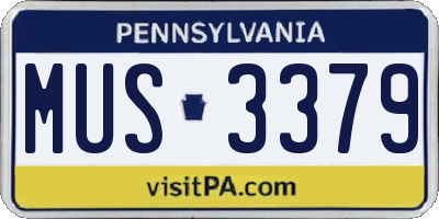 PA license plate MUS3379