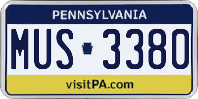 PA license plate MUS3380
