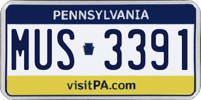 PA license plate MUS3391