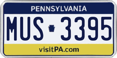 PA license plate MUS3395