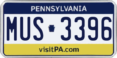 PA license plate MUS3396