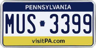 PA license plate MUS3399