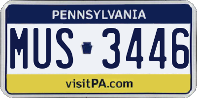 PA license plate MUS3446
