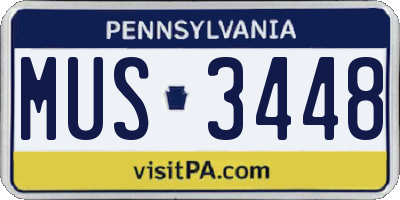 PA license plate MUS3448