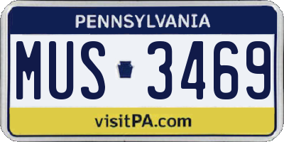 PA license plate MUS3469
