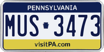 PA license plate MUS3473