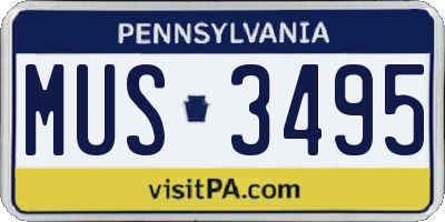 PA license plate MUS3495