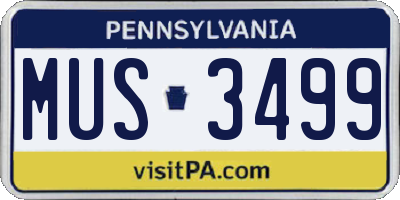 PA license plate MUS3499