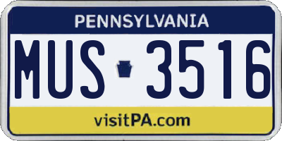 PA license plate MUS3516