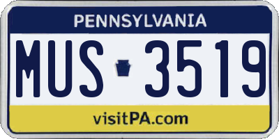 PA license plate MUS3519