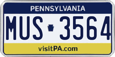 PA license plate MUS3564