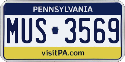 PA license plate MUS3569