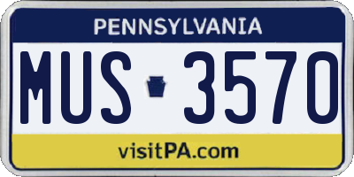 PA license plate MUS3570