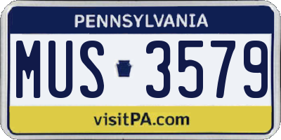 PA license plate MUS3579