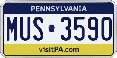 PA license plate MUS3590