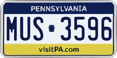 PA license plate MUS3596