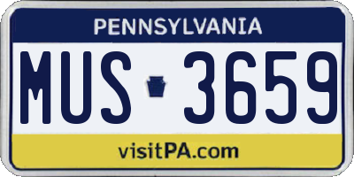 PA license plate MUS3659