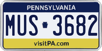 PA license plate MUS3682