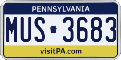 PA license plate MUS3683