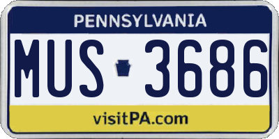 PA license plate MUS3686
