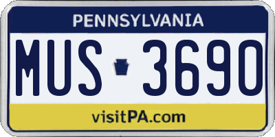 PA license plate MUS3690