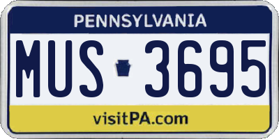 PA license plate MUS3695