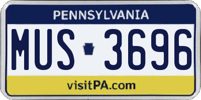 PA license plate MUS3696