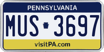 PA license plate MUS3697