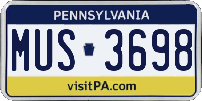 PA license plate MUS3698