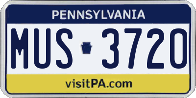 PA license plate MUS3720