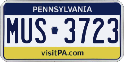 PA license plate MUS3723